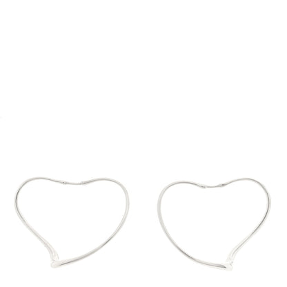 Tiffany Sterling Silver Large Elsa Peretti Open Heart Hoop Earrings 1 of 4