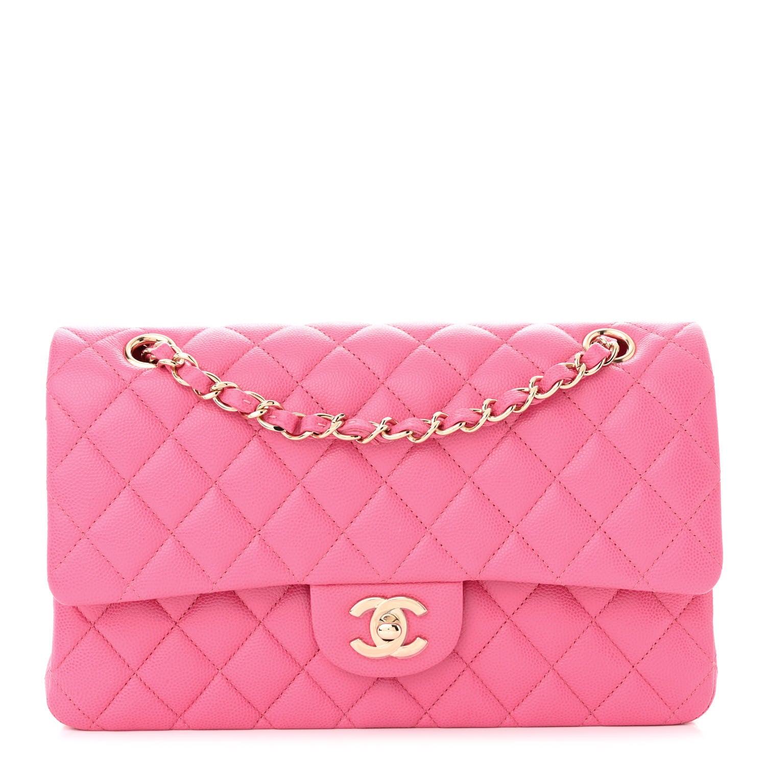 Chanel Caviar Quilted Medium Double Flap Pink 1 of 10