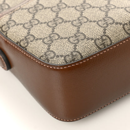 Gucci GG Supreme Monogram Azalea Calfskin Retro Interlocking G Messenger Shoulder Bag Beige Ebony Brown Sugar 7 of 8