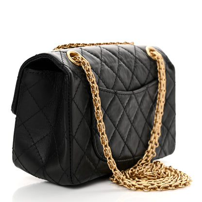 Chanel Aged Calfskin Quilted 2.55 Reissue Mini Flap Black 3 of 12
