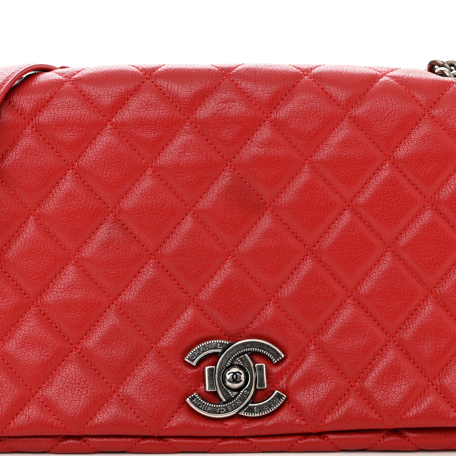 Chanel Goatskin Quilted Large City Rock Flap Red 8 of 11
