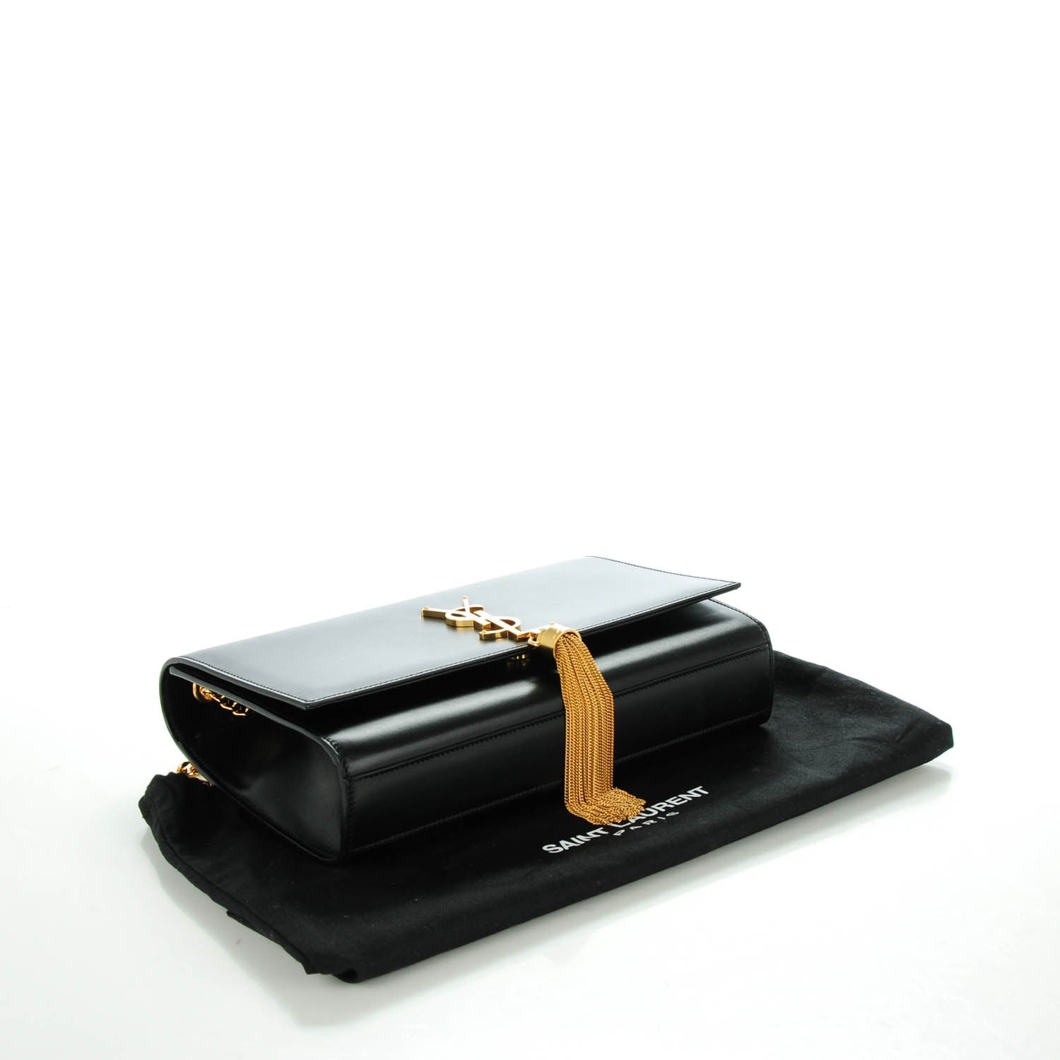 Saint Laurent Smooth Calfskin Medium Classic Monogram Kate Tassel Satchel Black 4 of 6