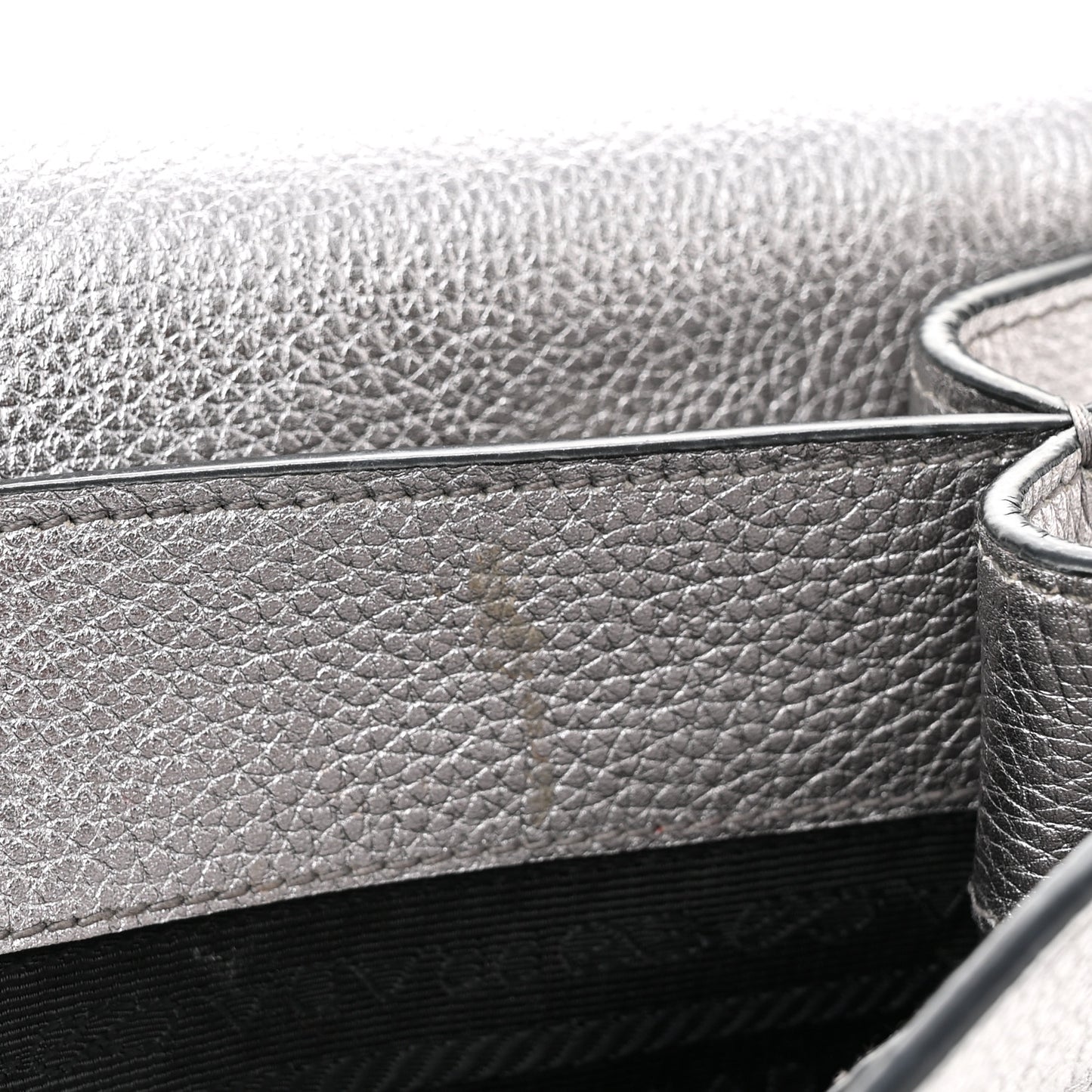 Metallic Vitello Daino Flap Crossbody Cromo