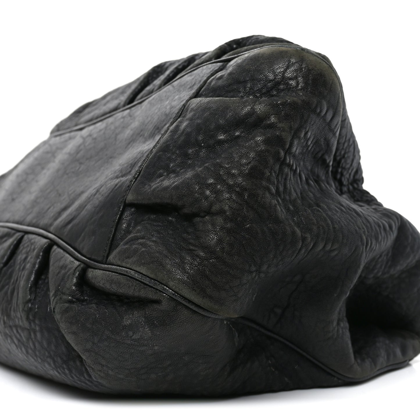 Crinkled Lambskin Mia Tote Black