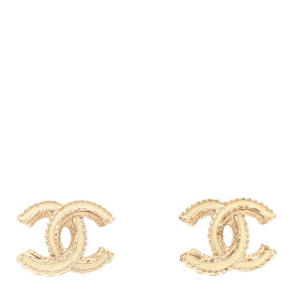 Chanel Enamel CC Earrings Gold White 1 of 4