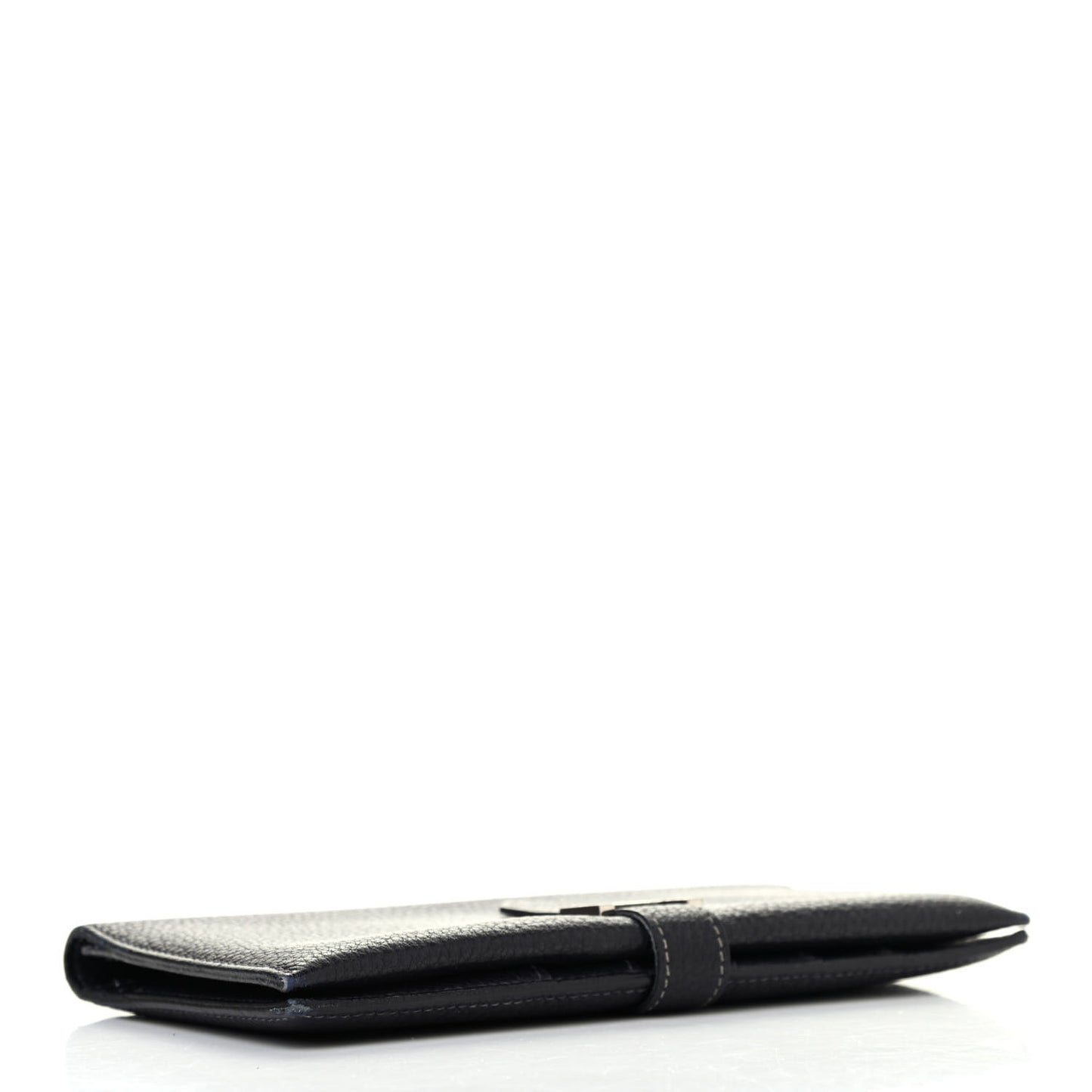 Taurillon Clemence Bearn Gusset Wallet Bleu Marine