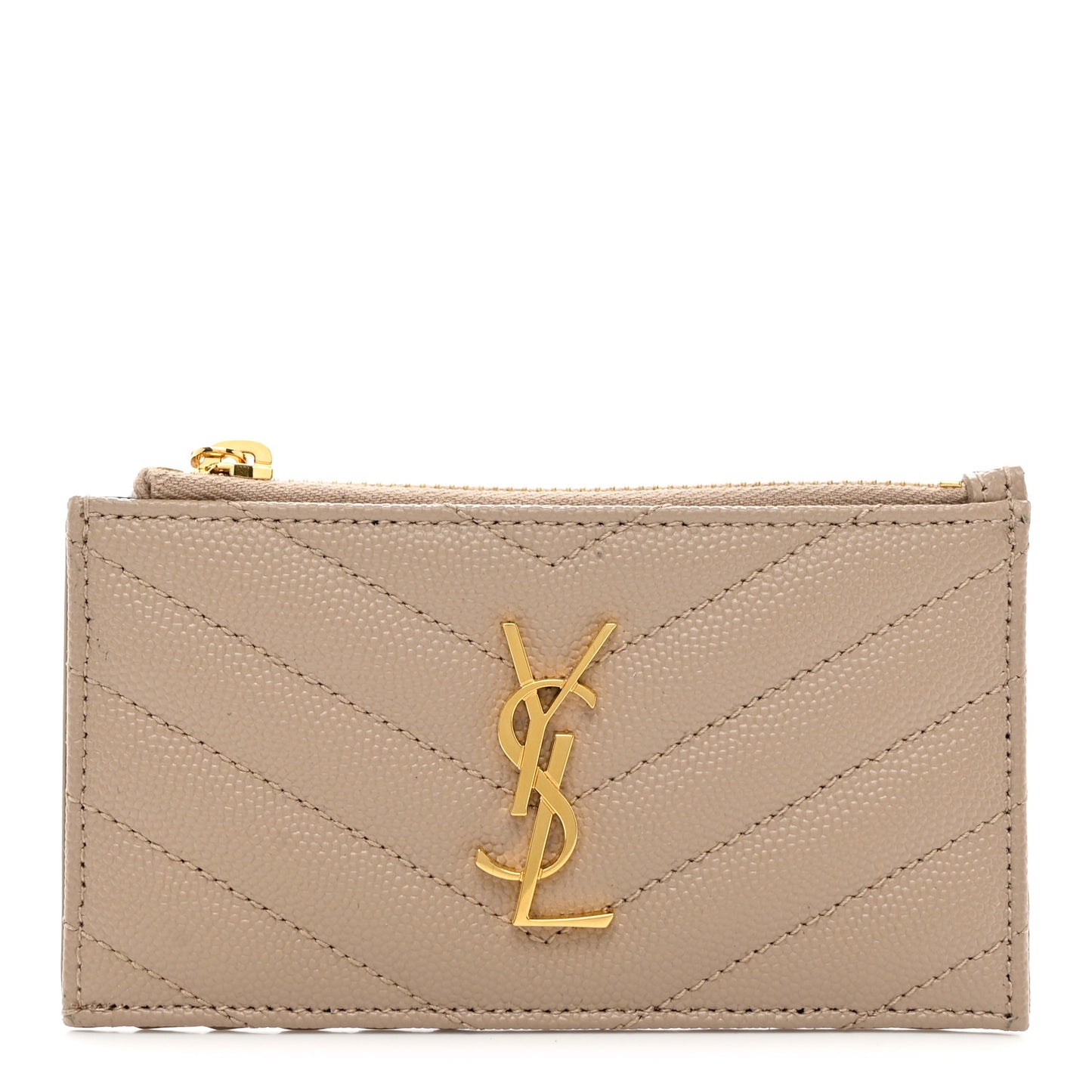 Monogram Grain de Poudre 5 Fragments Zip Pouch Card Holder Dark Latte