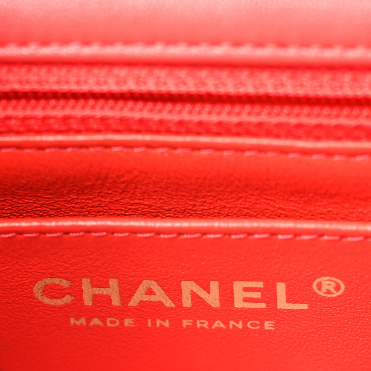 Lambskin Quilted Mini Square Flap Red