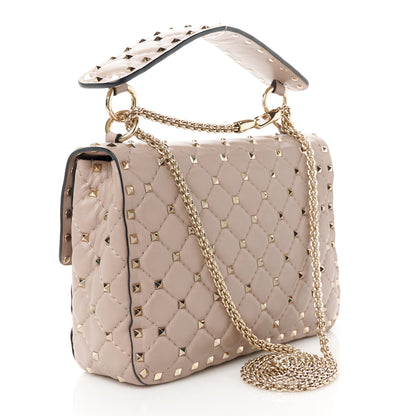 Valentino Garavani Lambskin Medium Rockstud Spike Shoulder Bag Poudre 3 of 10