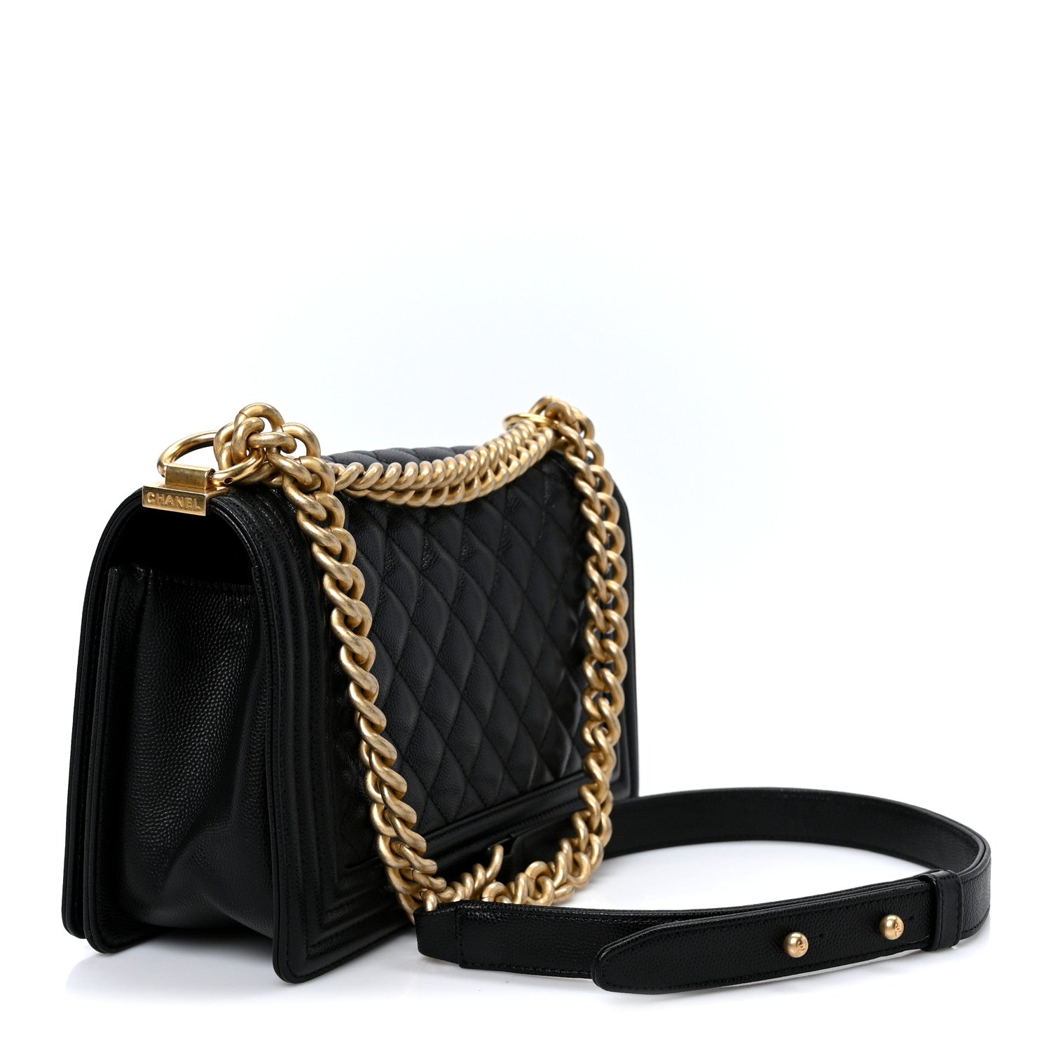 Chanel Caviar Quilted Medium Boy Flap Black 2 of 9