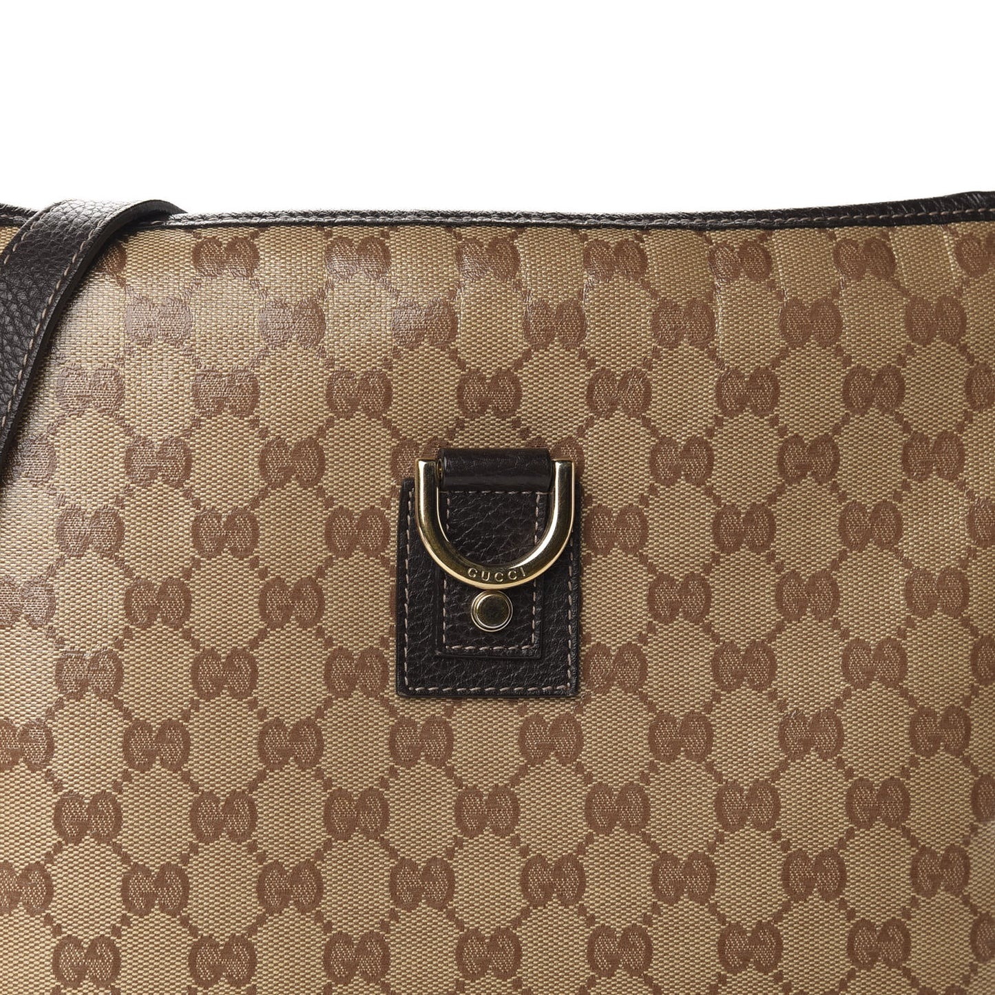 Crystal Monogram Abbey Messenger Bag Beige Dark Brown