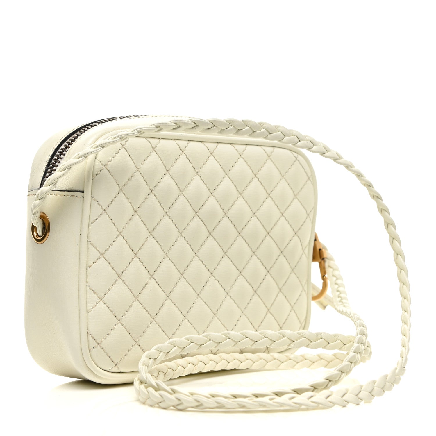 Gucci Calfskin Web Trapuntata Mini Shoulder Bag Off White 2 of 9
