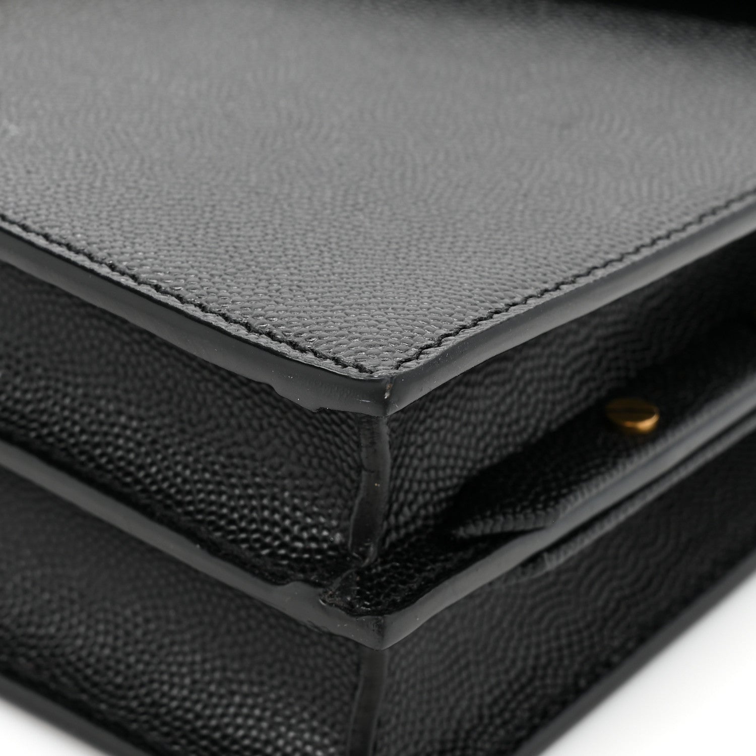 Saint Laurent Grain De Poudre Monogram Cassandra Clasp Bag Black 12 of 13