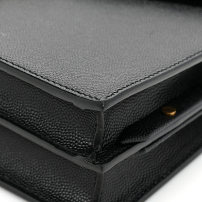 Saint Laurent Grain De Poudre Monogram Cassandra Clasp Bag Black 12 of 13