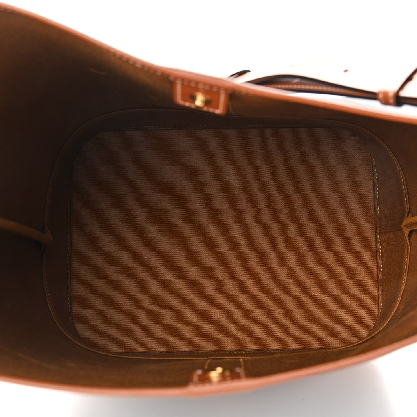 Triomphe Canvas Calfskin Medium Bucket Bag Tan