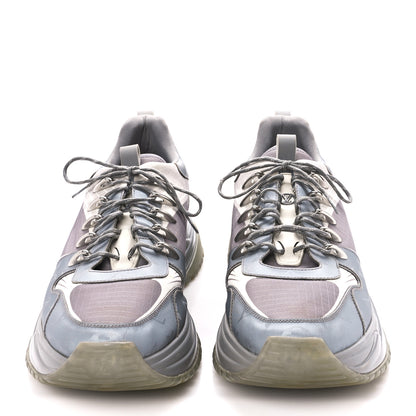 Louis Vuitton Technical Mesh Metallic Monogram Mens Run Away Pulse Sneakers 10.5 Grey 2 of 10
