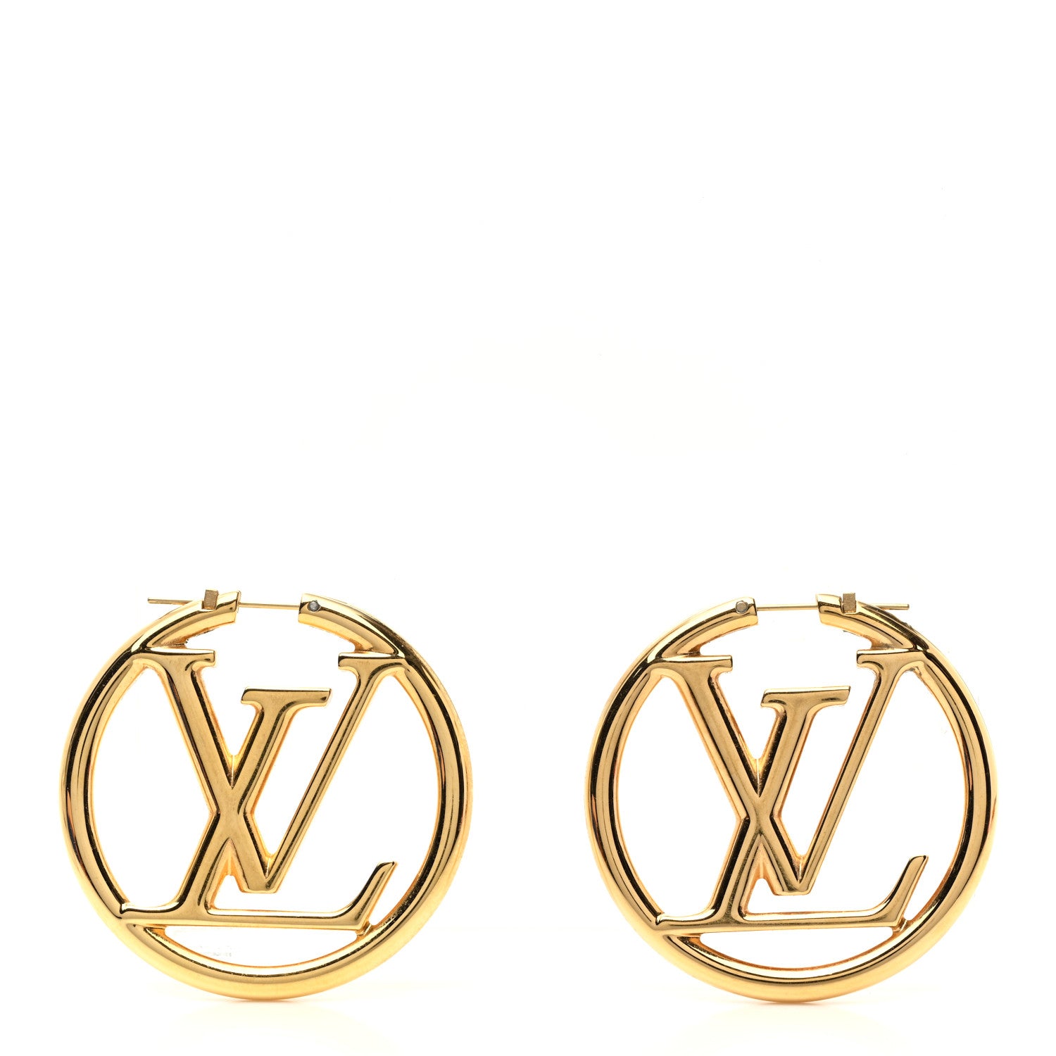 Louis Vuitton Metal Louise Hoop Earrings Gold 1 of 5