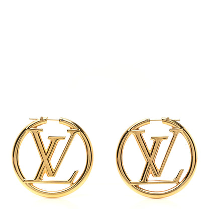 Louis Vuitton Metal Louise Hoop Earrings Gold 1 of 5