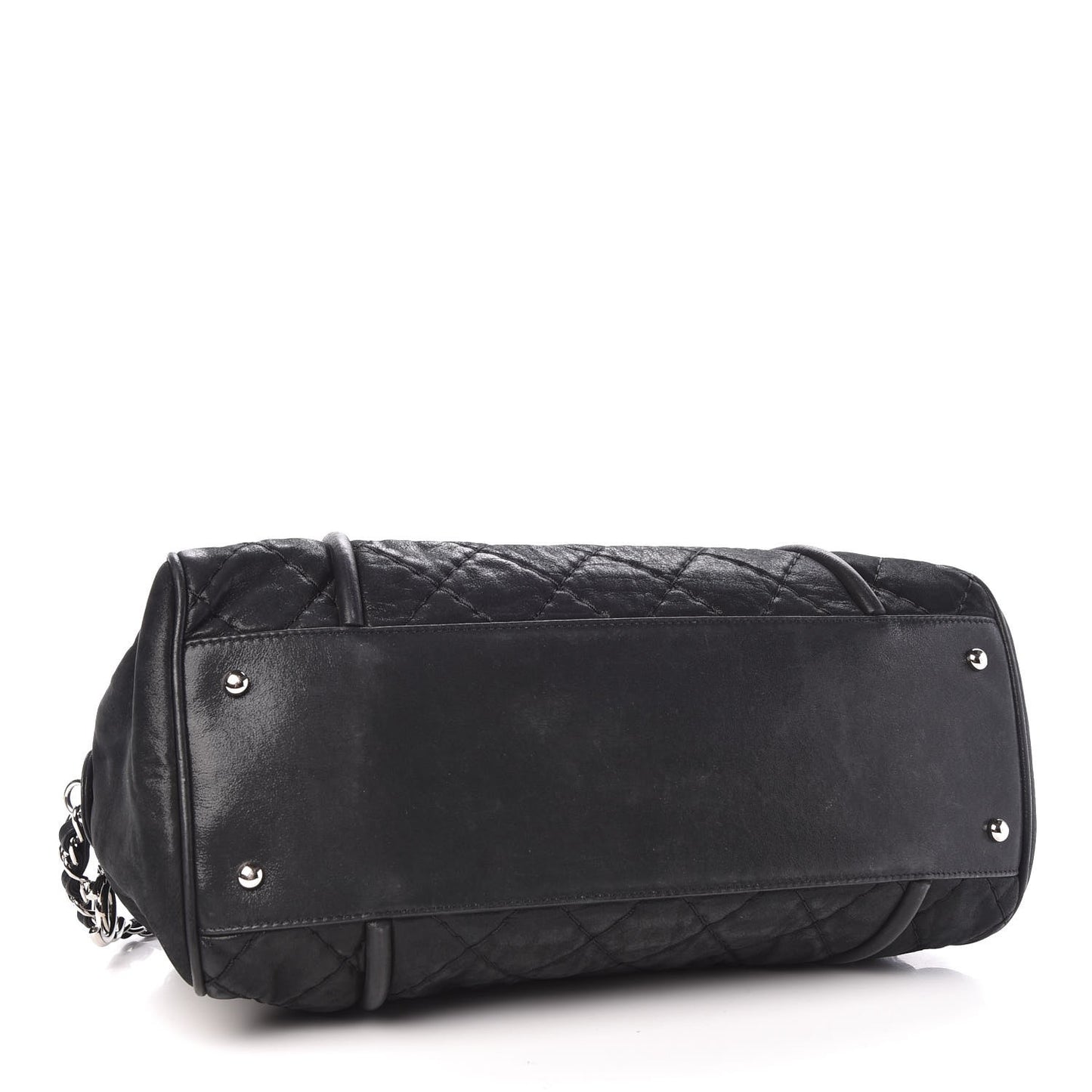 Iridescent Calfskin Quilted Relax CC Bowler Black
