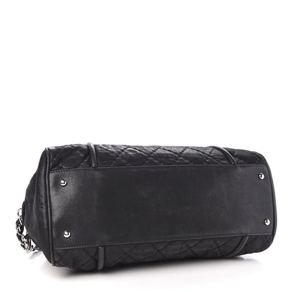 Chanel Iridescent Calfskin Quilted Relax CC Bowler Black 5 of 11