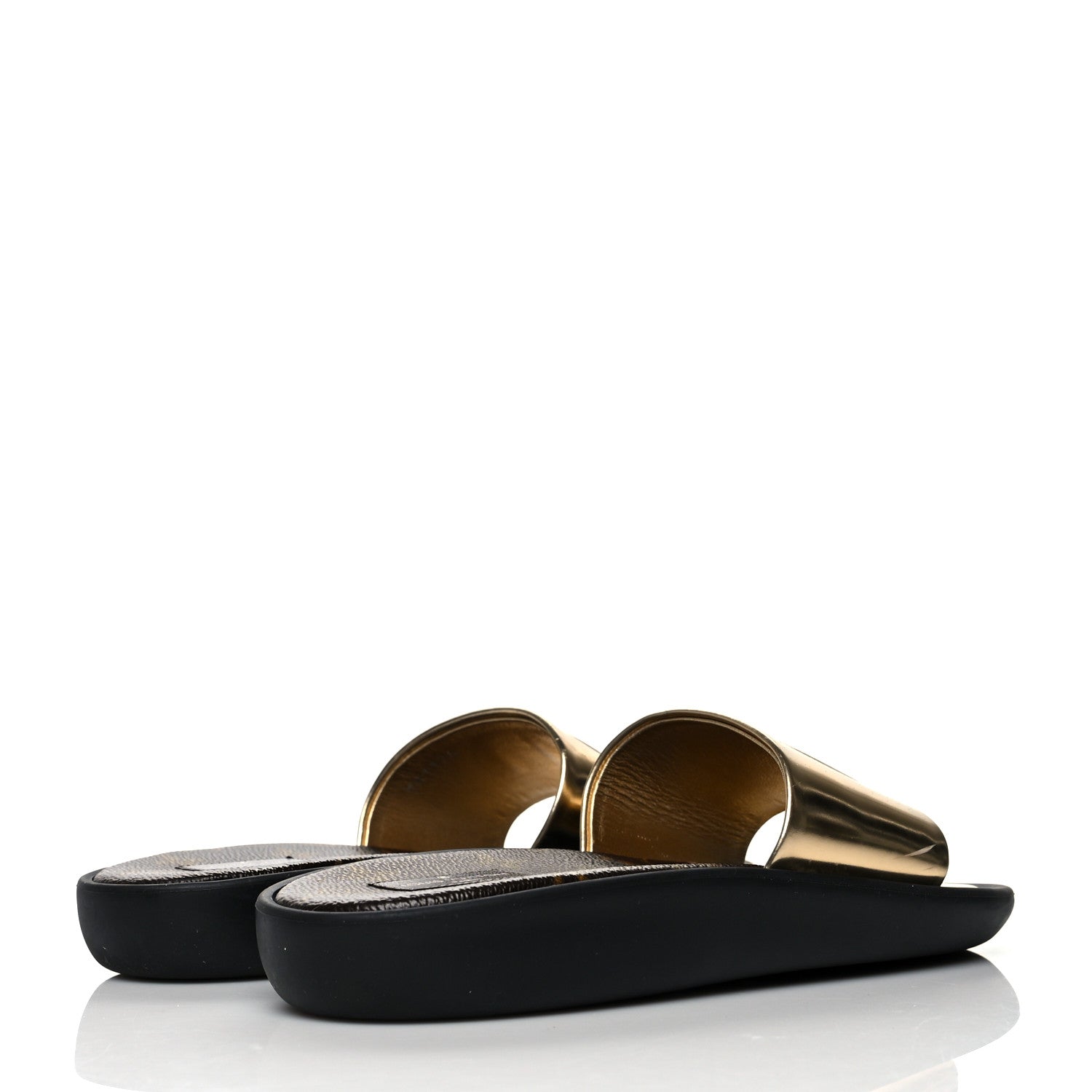 Louis Vuitton Metallic Calfskin Sunbath Slide Sandals 36 Gold 4 of 9