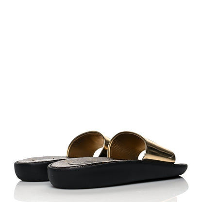 Louis Vuitton Metallic Calfskin Sunbath Slide Sandals 36 Gold 4 of 9