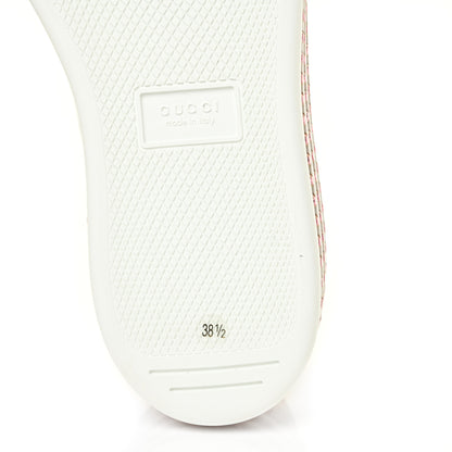Gucci Laminated Nappa Crystal Web Bee Embroidered Trapuntata Womens Ace Platform Sneakers 38.5 Argento 9 of 16
