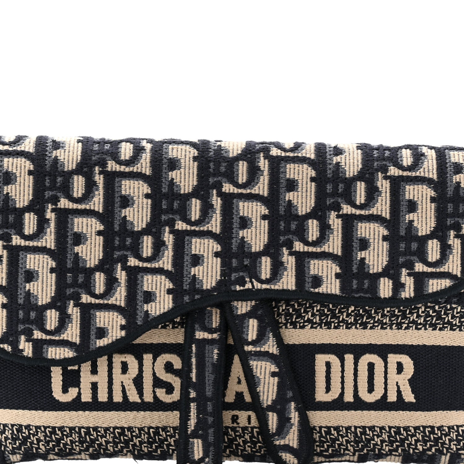 Christian Dior Oblique Slim Saddle Pouch Blue 8 of 11