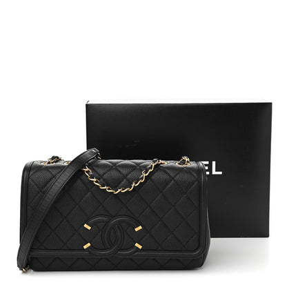 Chanel Caviar Quilted Medium CC Filigree Flap Black 11 of 13