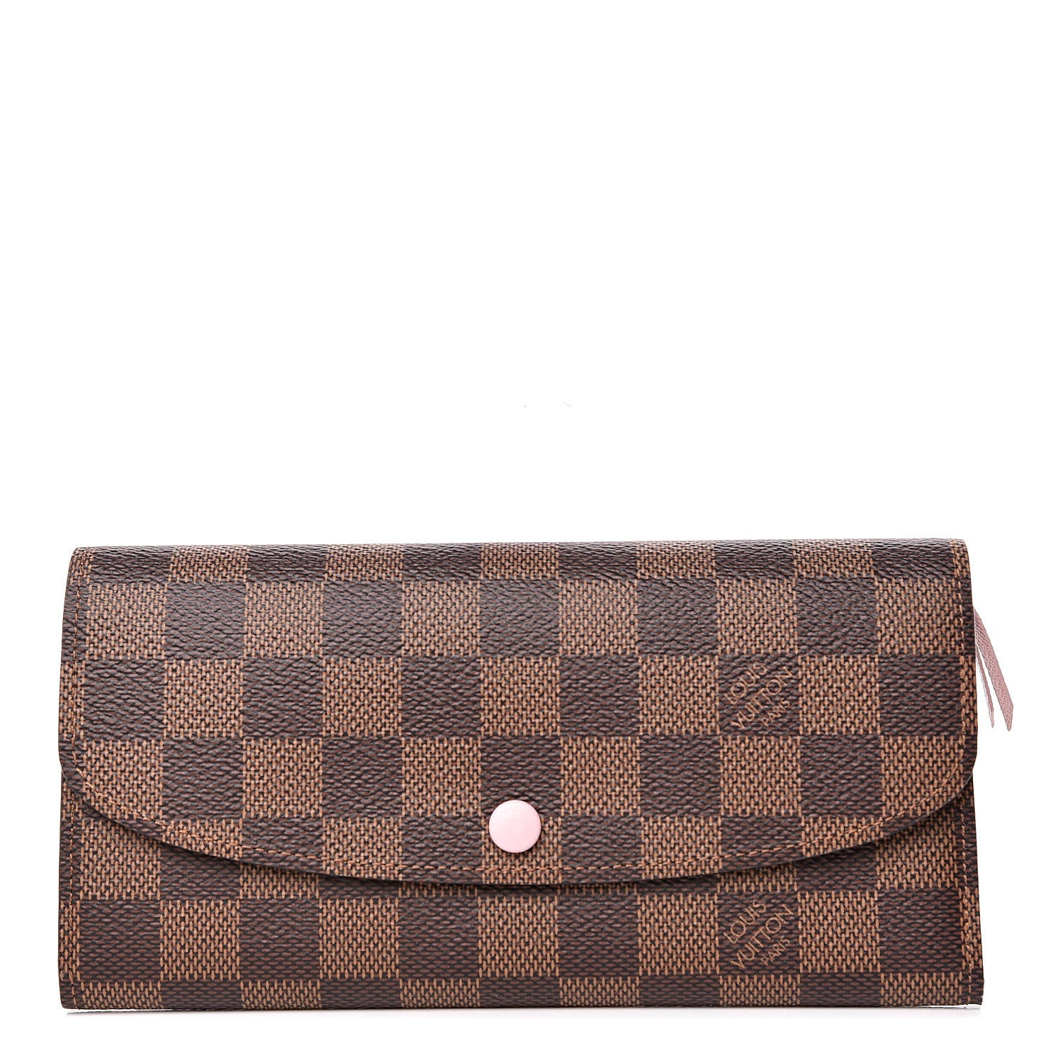 Louis Vuitton Damier Ebene Emilie Wallet Rose Ballerine 1 of 10