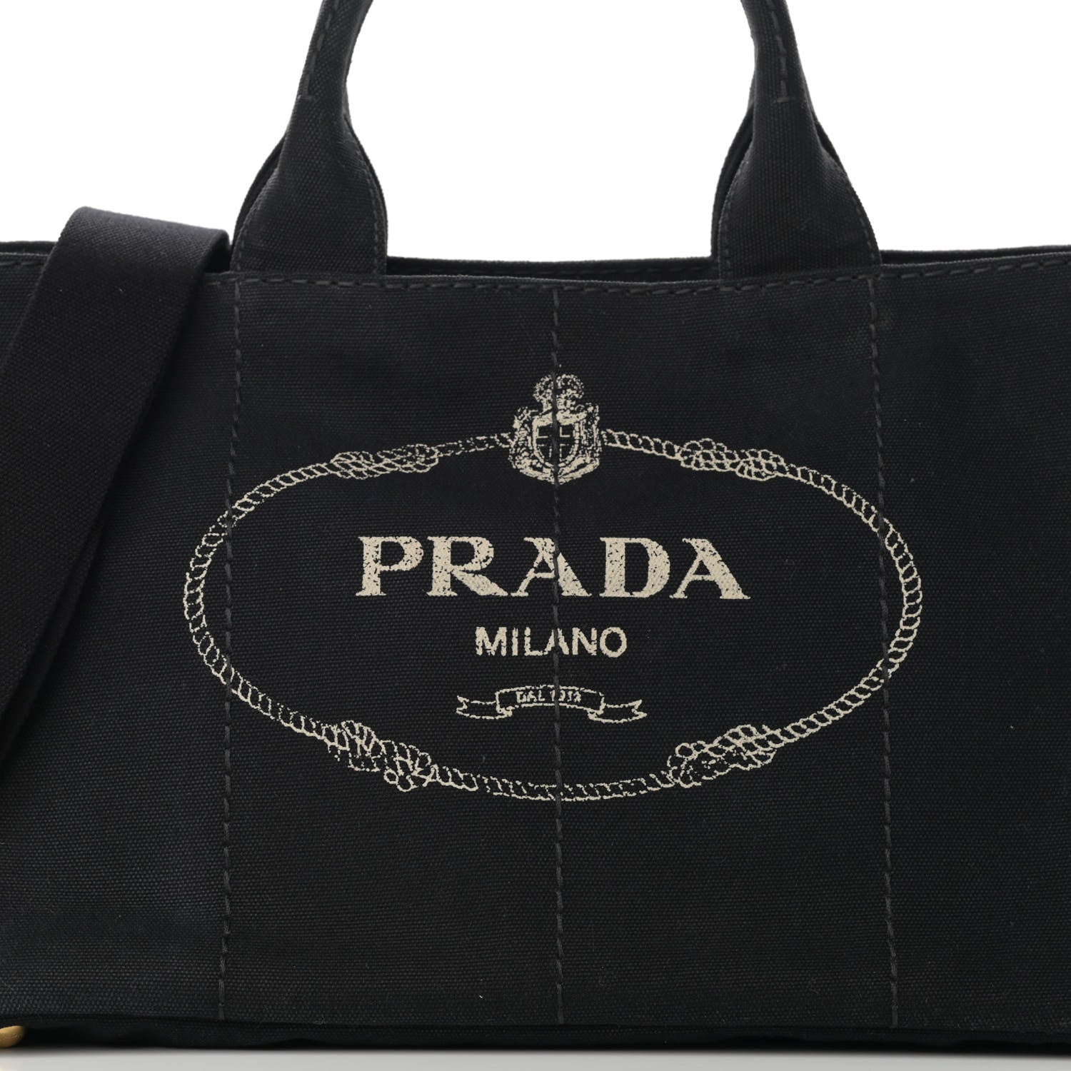 Prada Canapa Logo Tote Black 9 of 12