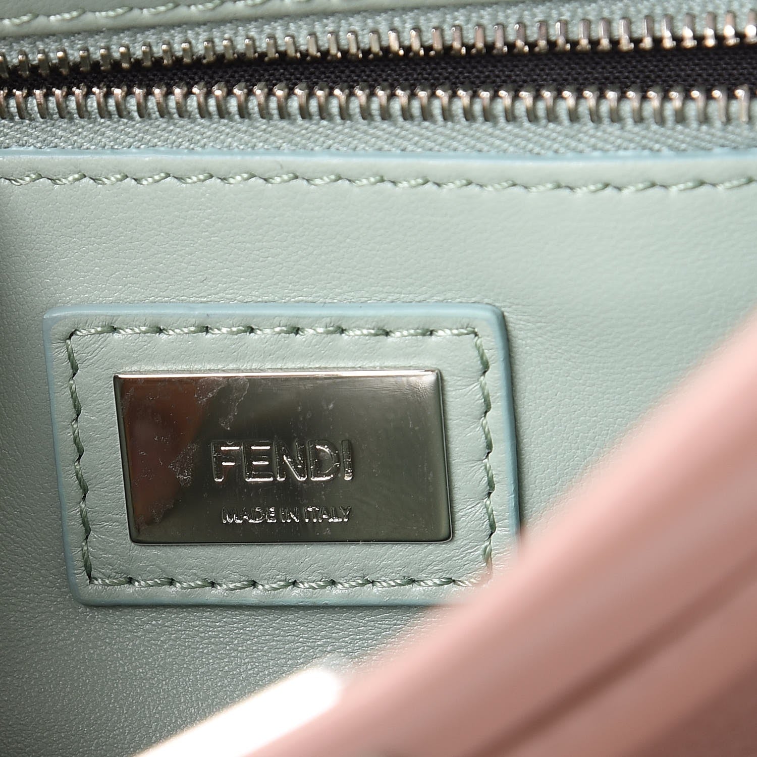 Fendi Nappa Colorblock Mini Peekaboo Iconic Satchel English Rose Plaster Oxigen 7 of 9