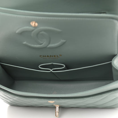 Chanel Caviar Quilted Medium Double Flap Green 6 of 10