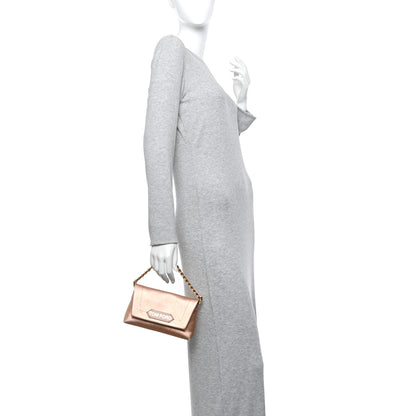 Tom Ford Coated Metallic Denim Mini Label Chain Shoulder Bag Iced Nude 2 of 13