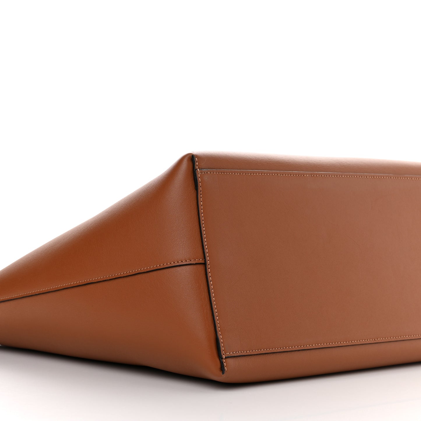 Smooth Calfskin Small Anagram Tote Tan