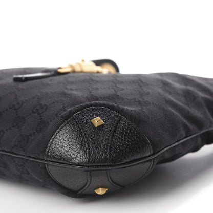 Gucci Monogram Piston Lock Jackie O Hobo Black 7 of 10