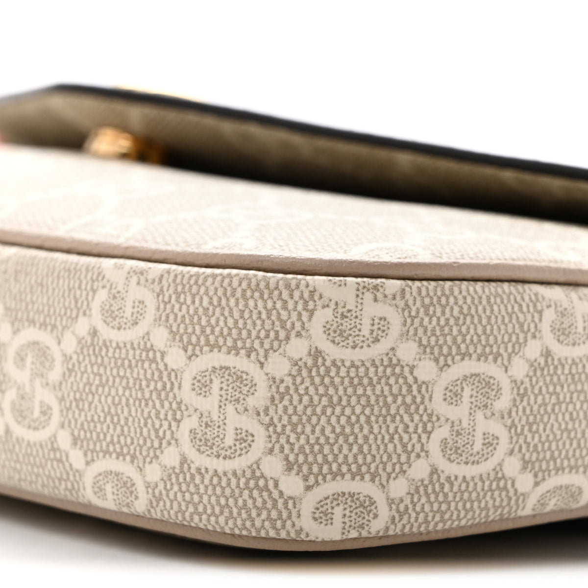 Gucci GG Supreme Monogram Textured Dollar Calfskin Web Mini Ophidia Envelope Shoulder Bag Beige Mystic White Oatmeal 10 of 13