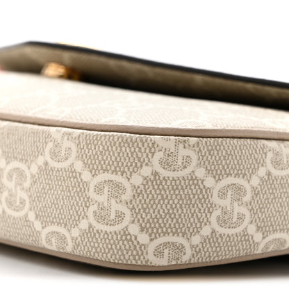Gucci GG Supreme Monogram Textured Dollar Calfskin Web Mini Ophidia Envelope Shoulder Bag Beige Mystic White Oatmeal 10 of 13