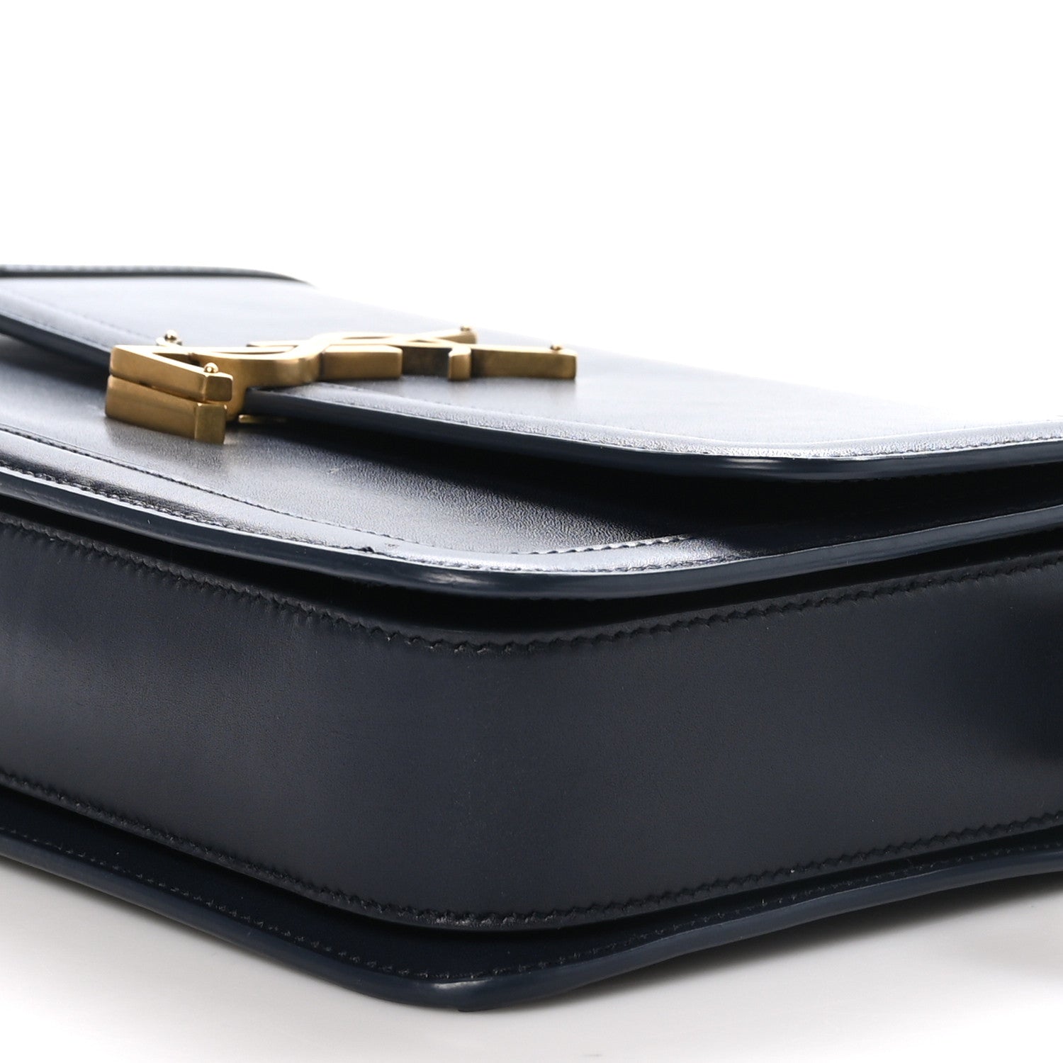 Saint Laurent Box Calfskin Monogram Medium Solferino Satchel Deep Marine 9 of 9