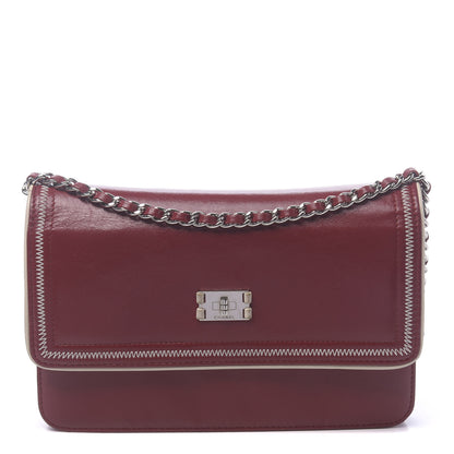 Chanel Lambskin Mademoiselle Wallet On Chain WOC Dark Red 1 of 16
