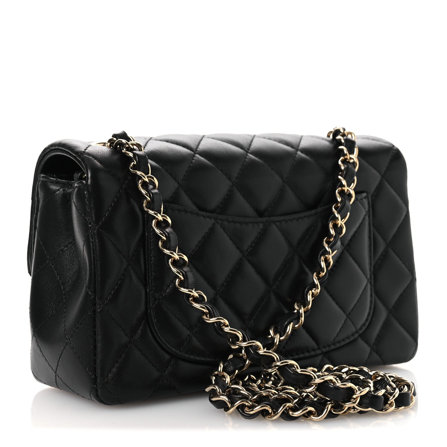 Chanel Lambskin Quilted Mini Rectangular Flap Black 3 of 12