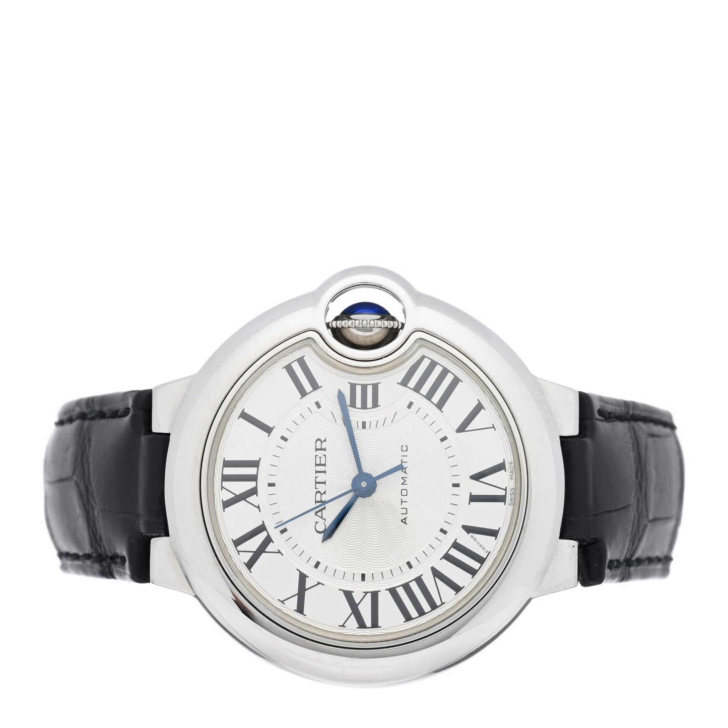 Stainless Steel Alligator 33mm Ballon Bleu De Cartier Automatic Watch