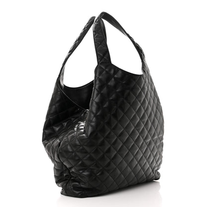 Saint Laurent Lambskin Quilted Maxi Icare Shopping Tote Black 4 of 11
