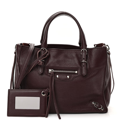 Balenciaga Calfskin Papier Mini A4 Zip Around Tote Rouge Aubergine 1 of 9