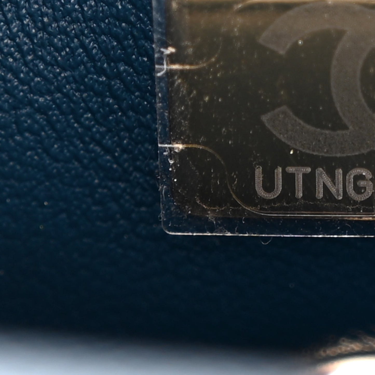 Caviar Quilted Lizard Embossed Mini Coco Handle Flap Navy Blue