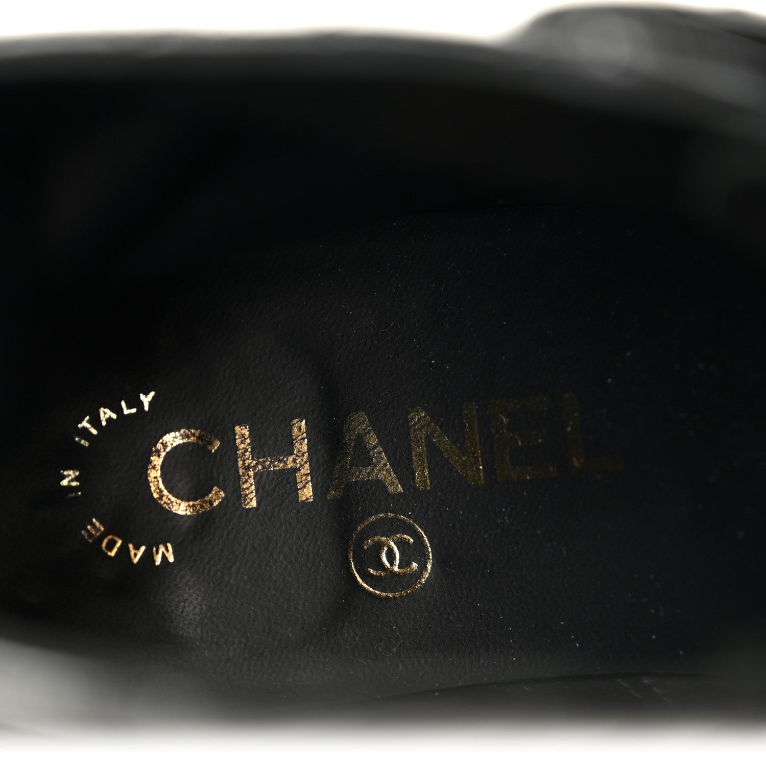 Chanel Shiny Calfskin Quilted Lace Up Combat Boots 37 Black 9 of 11