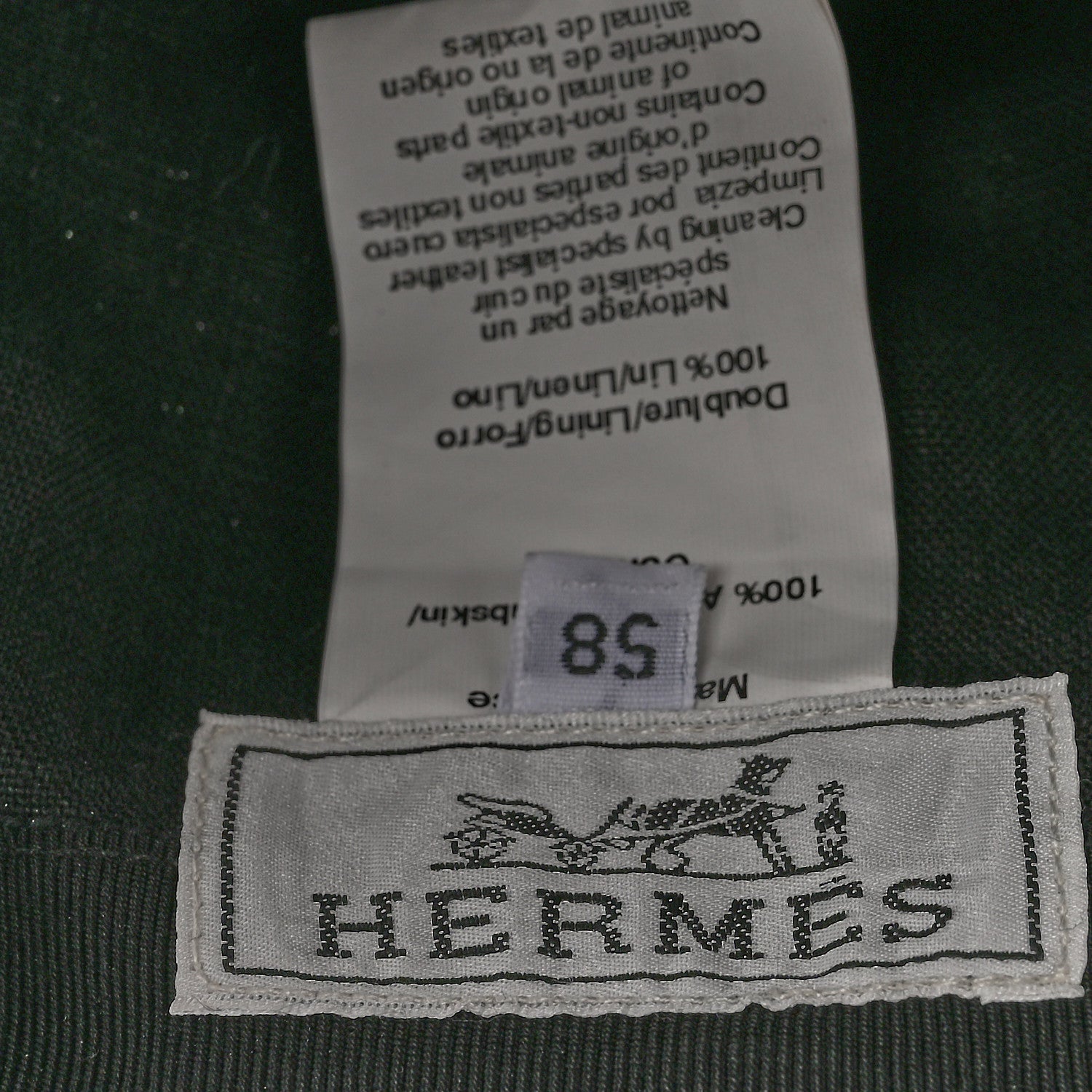 Hermes Lambskin Perforated Cap 58 Black 7 of 10