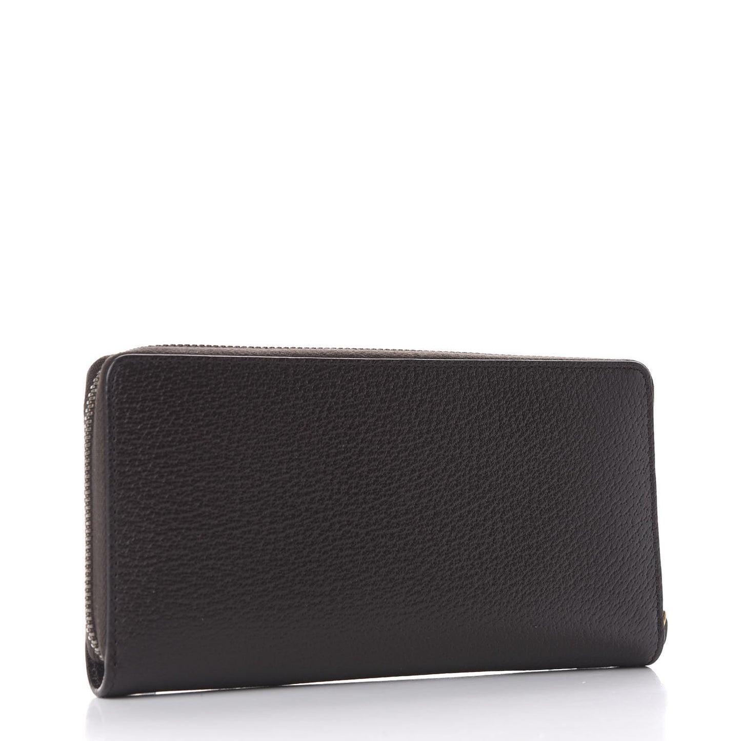 Dollar Calfskin Boar Effect GG Marmont Zip Around Wallet Dark Cocoa