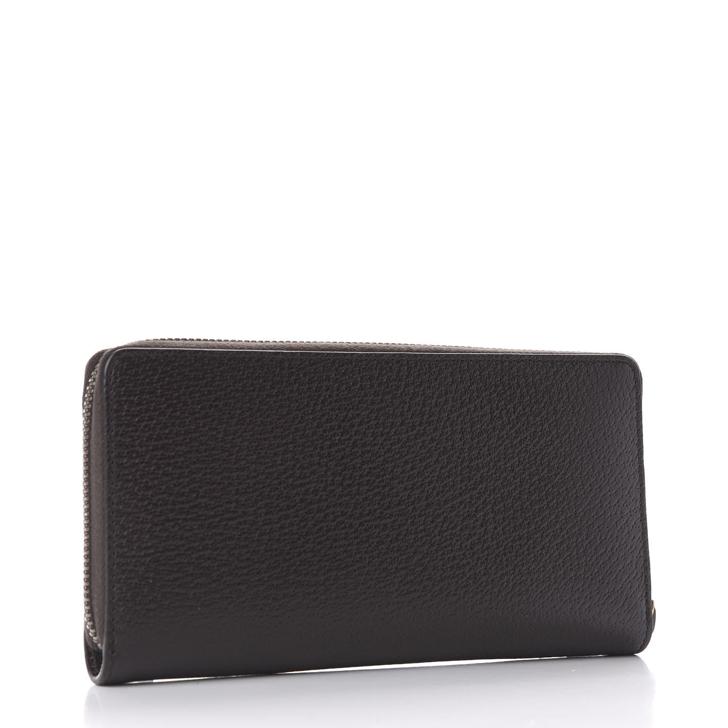 Gucci Dollar Calfskin Boar Effect GG Marmont Zip Around Wallet Dark Cocoa 2 of 8