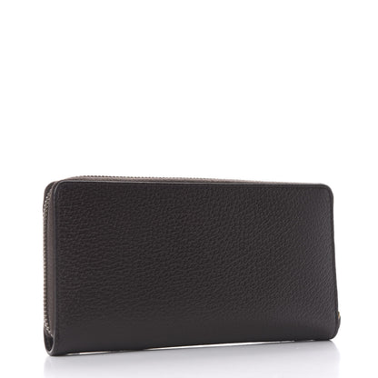 Gucci Dollar Calfskin Boar Effect GG Marmont Zip Around Wallet Dark Cocoa 2 of 8